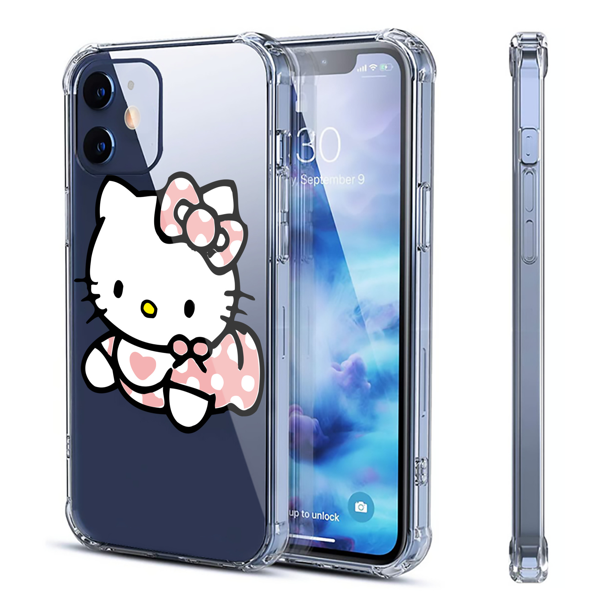 （画像用） Hello Kitty ハローキティ 【iPhone 12シリーズ対応】透明スマホケース（クリアソフトケース）